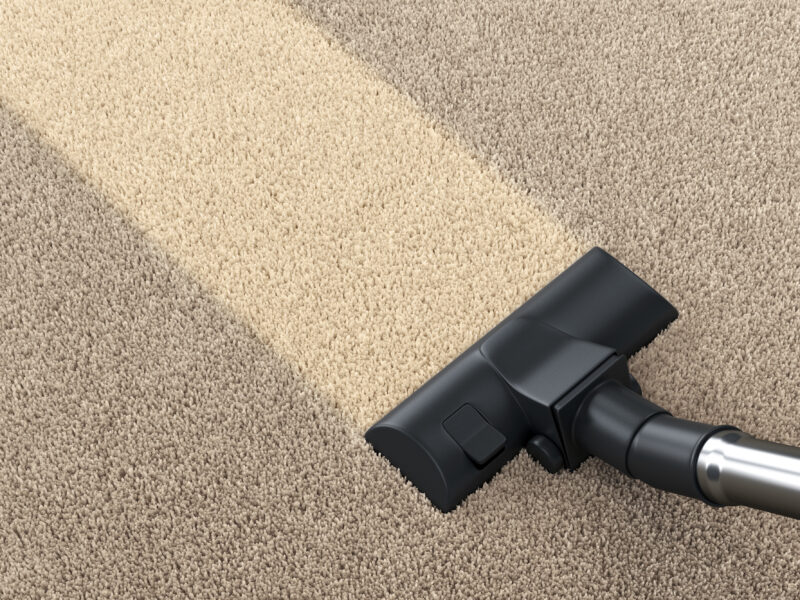 Vacuum,Cleaner,Brush,On,Dirty,Carpet,With,Clean,Strip.,Vacuuming,